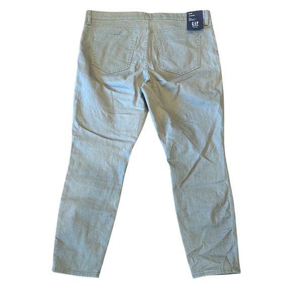 NWT Gap Mid Rise Stretch Skinny Green Denim Legging Size 16/33 - Picture 3 of 12